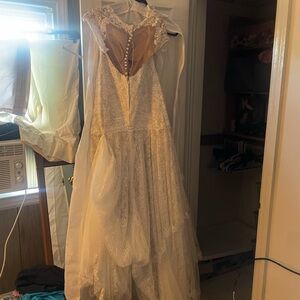 melissa sweet beaded tiered lace wedding dress MELISSA SWEET Hand Beaded Tiered Lace